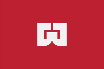 A modern graphic design of an abstract white letter W logo on a solid red background. The minimalist, geometric design forms a bold symbol suitable for corporate branding.