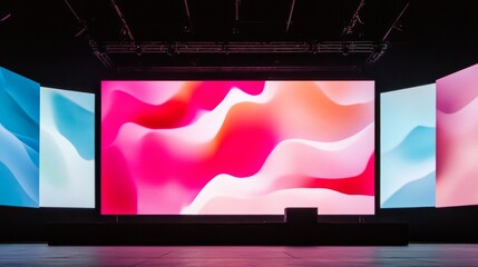 Abstract Waves on LED Stage Display, Stage , LED screen