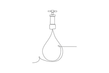 World water day concept one-line drawing