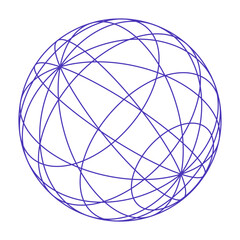 Futuristic Tech Neon Wireframe Sphere