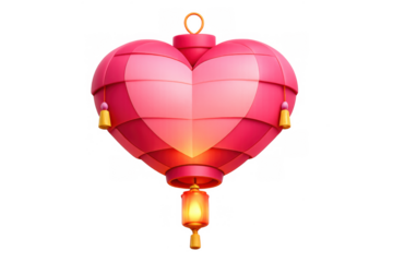 Glowing heart lantern with warm illumination for romantic celebrations and decorative designs