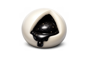 Black sesame tangyuan illustration for traditional chinese dessert design
