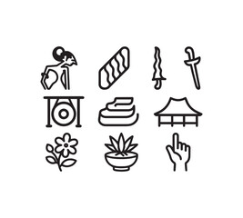 Indonesian Cultural Heritage Symbols Iconic Traditional Arts Food and Nature Elements