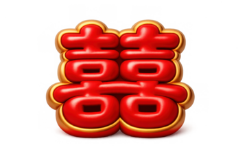 Double happiness icon for celebrations and invitations in chinese tradition