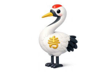 Elegant crane icon for cultural design inspiration