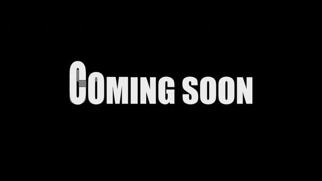 Coming soon text animation in black and white color with wavy echo style
