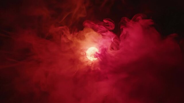 Abstract red forms evolving on black backgrounds concept illustration