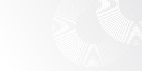 White glowing geometric lines on gray background. Modern shiny blue circle abstract. Vector ilustration