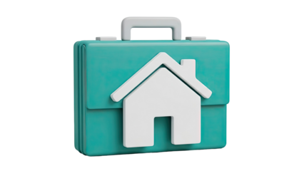 Teal Briefcase with White House Icon