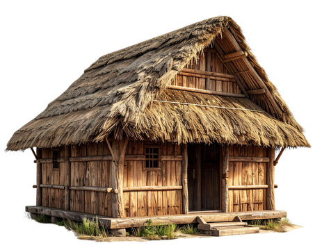  Traditional Thatched Hut Isolated PNG