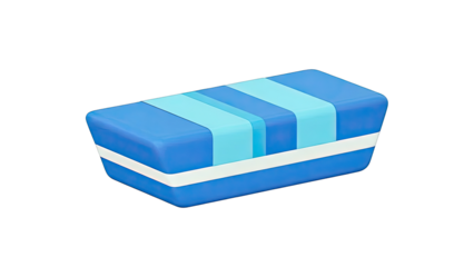 Blue and light blue striped eraser