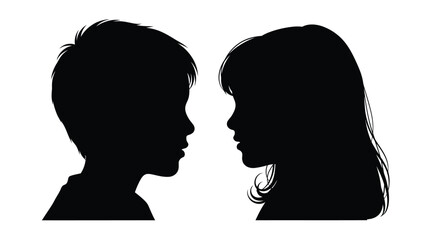 A striking profile view of a man and woman facing each other silhouette © MdGolam