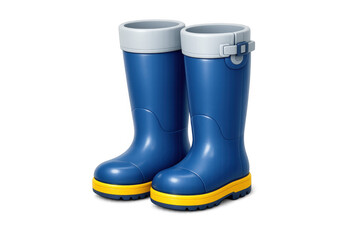 Blue rubber boots icon for venice flood safety and awareness design