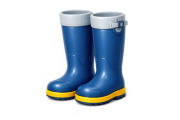 Blue rubber boots icon for venice flood safety and awareness design