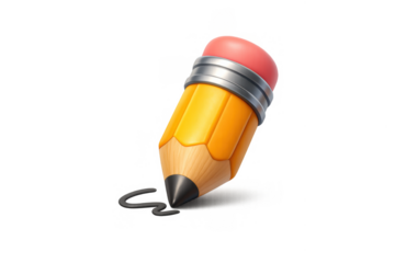 Cartoon pencil icon for creative design and illustration projects