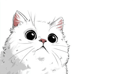 Obraz premium Cute cat face background illustration