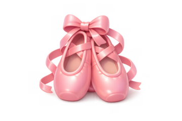 Graceful ballet shoes with elegant ribbon for dance and performance themes