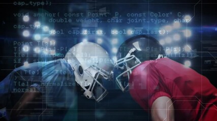 Animation of data processing over diverse male rugby players - Powered by Adobe