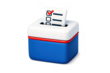 Ballot box icon with checklist for election voting and decision making design