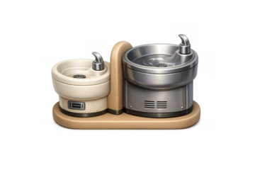 Historical segregation icon featuring dual water fountains for educational awareness design