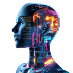 AI Crypto Advisor Interface with Blank Screen Financial Technology Dashboard transparent background