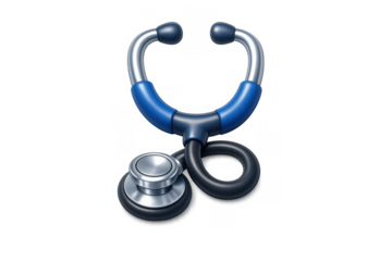Cartoon stethoscope illustration with simple composition for medical design and healthcare education