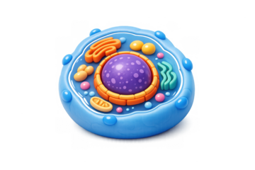 Colorful cancer cell icon illustration for educational and scientific design
