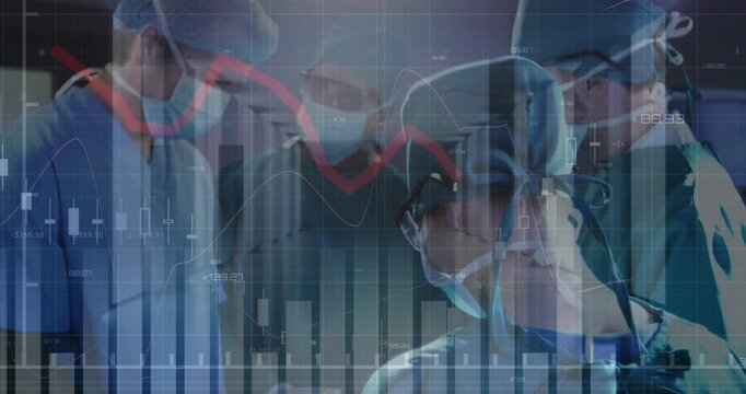 Statistical data processing over group of surgeons performing operation at hospital