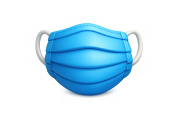 Simple blue surgical mask icon design for health and safety concepts