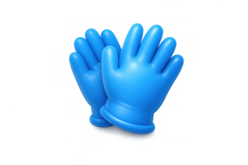 Blue medical gloves icon illustration for healthcare and safety design