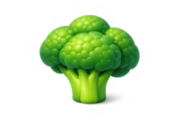 Vibrant green broccoli icon illustration for healthy eating and nutrition design projects