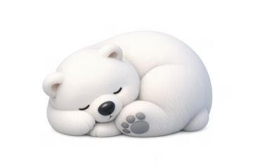 Peaceful sleeping polar bear illustration for nature and wildlife design