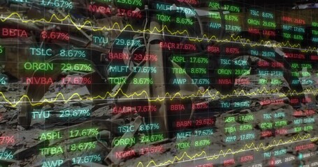 Animation of data processing over junkyard - Powered by Adobe