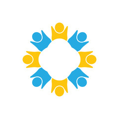 rotating successful people community logo design