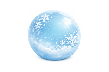 Frozen bubble icon with snowflakes and ice theme for winter design and decoration