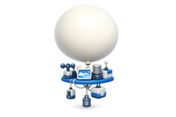 Arctic weather balloon illustration for atmospheric research and meteorology projects