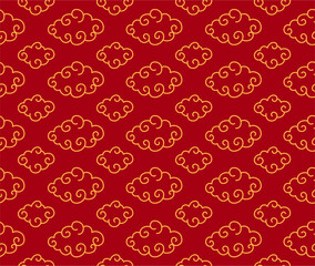 Chinese Pattern New Year. Red Chinese Pattern for Imlek. Oriental Pattern. Red Seamless Pattern. Japanese Seamless Pattern. Asian Oriental Pattern.