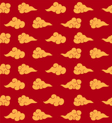 Chinese Pattern New Year. Red Chinese Pattern for Imlek. Oriental Pattern. Red Seamless Pattern. Japanese Seamless Pattern. Asian Oriental Pattern.