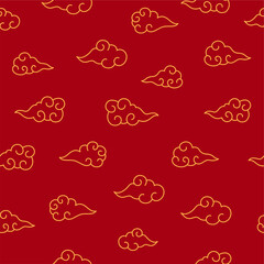 Chinese Pattern New Year. Red Chinese Pattern for Imlek. Oriental Pattern. Red Seamless Pattern. Japanese Seamless Pattern. Asian Oriental Pattern.