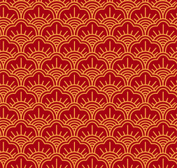 Chinese Pattern New Year. Red Chinese Pattern for Imlek. Oriental Pattern. Red Seamless Pattern. Japanese Seamless Pattern. Asian Oriental Pattern.