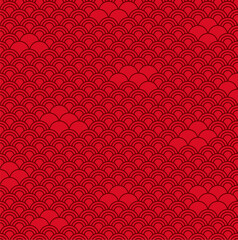 Chinese Pattern New Year. Red Chinese Pattern for Imlek. Oriental Pattern. Red Seamless Pattern. Japanese Seamless Pattern. Asian Oriental Pattern.