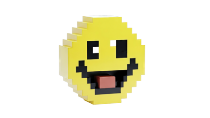Pixelated Smiley Face Object