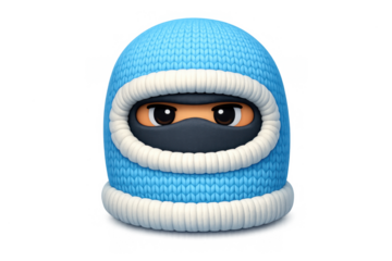 Arctic balaclava icon in blue for winter design concepts