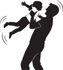 Father throwing daughter in air