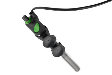 Aquarium heating system isolated on white background. Aquarium water heater. Temperature controller