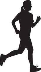 Silhouette of runner in motion