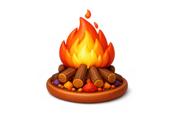 Dancing ritual flames illustration for mystical ceremony themes and hearth design