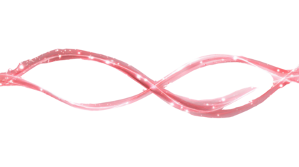 Abstract pink glowing infinity ribbon wave on black background representing breast cancer awareness hope continuity energy and modern digital motion