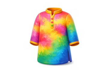 Colorful holi kurta icon design for festive celebration graphics and print