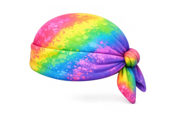 Vibrant holi celebration bandana icon with colorful rainbow design for festive apparel and accessories